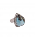 SL Bijoux creations ring, Nacozari Turquoise on stamped Silver, women and men