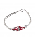 BRACELET AMERINDIEN NAVAJO "LIQUID SILVER" 5 RANGS, en argent, FEMME ET ENFANT 