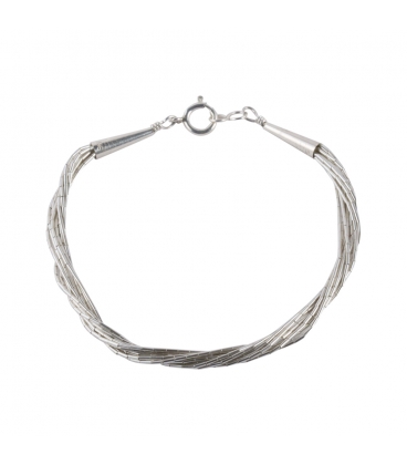 BRACELET AMERINDIEN NAVAJO "LIQUID SILVER" 10 RANGS, en argent, FEMME ET ENFANT 