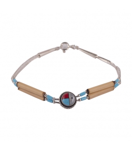 NATIVE AMERICAN NAVAJO BRACELET "LIQUID SILVER" 5 ROWS, SILVER , WOMEN AND CHILDREN