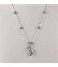 Collier Kokopelli en Argent et Turquoises, pour femme et enfant 