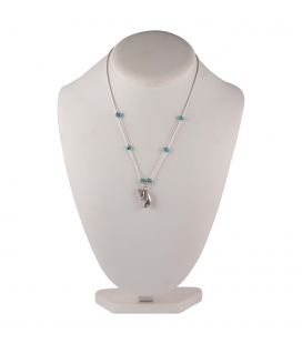 Collier Kokopelli en Argent et Turquoises, pour femme et enfant 