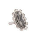 Banditas Creations Cuff, Stamped Silver and White Buffalo Turquoise, for women