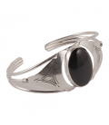 BERBER CUFF, WORKED SILVER AND ONYX, FOR WOMEN AND MEN