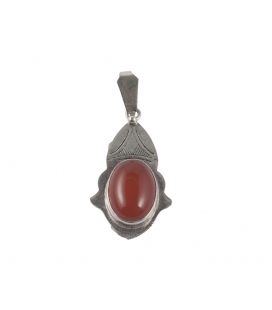 PENDENTIF TOUAREG en Argent et Cornaline, pour femme et enfant