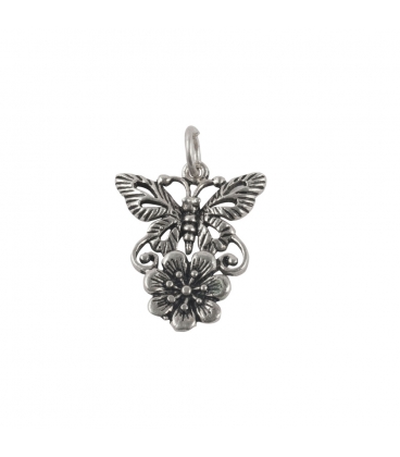 PENDENTIF BERBERE "PAPILLON" Fleur en Argent, pour femme et enfant