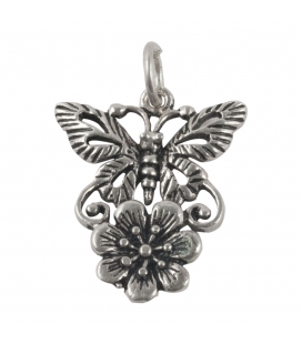 PENDENTIF BERBERE "PAPILLON" Fleur en Argent, pour femme et enfant