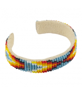 NATIVE AMERICAN NAVAJO CUFF IN EMBROIDERED BEADS by Artist Jacqueline Cleveland