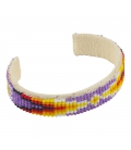 NATIVE AMERICAN NAVAJO CUFF IN EMBROIDERED BEADS by Artist Jacqueline Cleveland