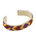 NATIVE AMERICAN NAVAJO CUFF IN EMBROIDERED BEADS by Artist Jacqueline Cleveland