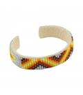 NATIVE AMERICAN NAVAJO CUFF IN EMBROIDERED BEADS by Artist Jacqueline Cleveland