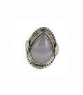 INDIAN RING, SILVER 925 AND BLUE AGATE, FOR WOMEN