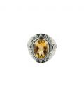 BAGUE EN ARGENT ET CITRINE OVALE FACETÉE, COLLECTION INDE