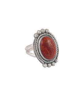 Bague "Corail" Banditas Bijoux créations, Corail et Argent travaillé, pour femme 