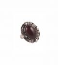 BAGUE TOUAREG EN ARGENT ET AGATE, COLLECTION AFRIQUE, POUR FEMME