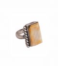 Native American Navajo rectangle, Ring, Spiney Oyster and Silver 925, for women