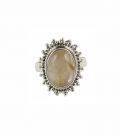 BAGUE EN ARGENT ET QUARTZ RUTILE, COLLECTION INDE