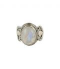 INDIAN RING, SILVER 925 AND WHITE LABRADORITE, FOR WOMEN