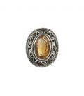 INDIAN RING, SILVER 925 AND FACETED CITRINE, FOR WOMEN