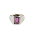 BAGUE EN ARGENT ET AMETHYSTE OVALE A FACETTES, COLLECTION INDE