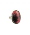 BAGUE EN ARGENT ET GROSSE RHODONITE, COLLECTION INDE