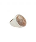 INDIAN RING, SILVER 925 AND LAGUNA LACE AGATE, FOR WOMEN