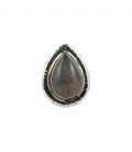 INDIAN RING, SILVER 925 AND DROP LABRADORITE, FOR WOMEN