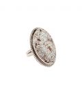 NATIVE AMERICAN NAVAJO RING by S.LEE, SILVER AND "DRY CREEK" TURQUOISE, FOR WOMEN