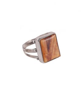 Native American Navajo rectangle, Ring, Spiney Oyster and Silver 925, for women