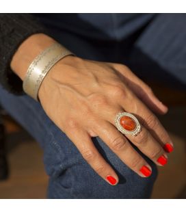  Native American Navajo Ring, Spiney Oyster and Silver 925, for women