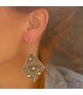 Big Berber Earrings, Embroidered Silver,for women and girls
