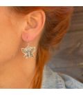 BOUCLES D'OREILLES BERBÈRES "PAPILLON" EN FILIGRANE D'ARGENT , POUR FEMME ET ENFANT 