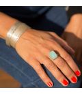 INDIAN RING, SILVER 925 AND CHRYSOPRASE, FOR WOMEN