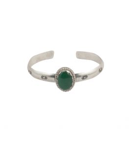 Bracelet " S-Poir" SL bijoux Créations, en Argent estampé et Jade, fait main, pour femme