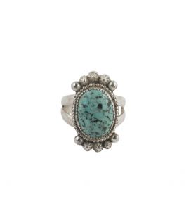 SL Bijoux creations ring, Nacozari Turquoise on stamped Silver, women and men