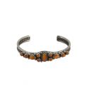 Native American Zuni Bracelet for Women, Silver and Opal marquetry 