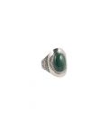 BERBER WOMAN RING, SILVER AND ONYX CABOCHON