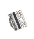 BERBER WOMAN RING, SILVER AND ONYX CABOCHON