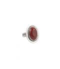 BAGUE TOUAREG EN ARGENT TRAVAILLÉ ET AGATE ORANGE, COLLECTION AFRIQUE, POUR FEMME