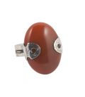 BAGUE TOUAREG EN ARGENT TRAVAILLÉ ET AGATE ORANGE, COLLECTION AFRIQUE, POUR FEMME