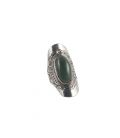 TUAREG WOMEN RING, SILVER AND AGATE