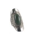 TUAREG WOMEN RING, SILVER AND AGATE
