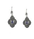 BOUCLES D'OREILLES TOUAREGS EN ARGENT ET LAPIS LAZULI, COLLECTION AFRIQUE, POUR FEMME