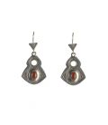 BOUCLES D'OREILLES TOUAREGS EN ARGENT ET AGATE, COLLECTION AFRIQUE, POUR FEMME ET ENFANT 