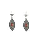 TOUAREG WOMEN EARRINGS, DESERT GODESS HEAD,SILVER AND AGATE