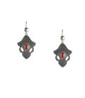 LONGUES BOUCLES D'OREILLES TOUAREGS EN ARGENT ET AGATE, COLLECTION AFRIQUE, POUR FEMME ET ENFANT 