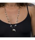 COLLIER PUEBLO 15 FETICHES "COLIBRIS", PAR HECTOR GOODLUCK, PIERRES VERITABLES, POUR HOMME et FEMME 