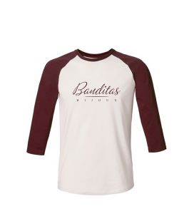 T-shirt Banditas Bijoux à manches raglan 3/4 contrastées, en Jersey 100% coton biologique peigné ring-spun 155 GSM