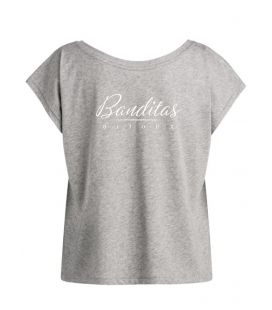 T-shirt Banditas Bijoux, court et ample à col danseuse, Single Jersey 100% coton bio peigné ring-spun 120 g/m²