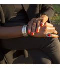 BAGUE TOUAREG EN ARGENT TRAVAILLÉ ET AGATE ORANGE, COLLECTION AFRIQUE, POUR FEMME